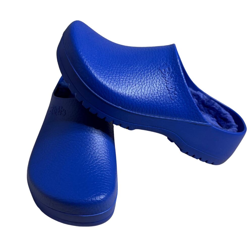 Birkenstock Super-Birki Shearling Polyurethane Clogs Ultra Blue | Size 37 EU